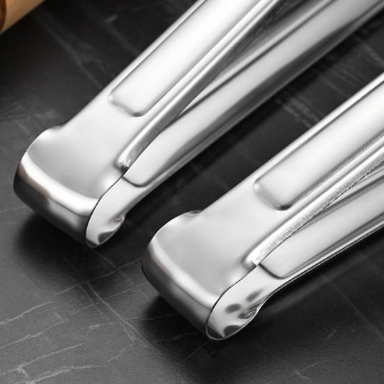Stainless Steel Serving Tongs U-Shaped Non-Slip Kitchen Tongs Hollow Chuck