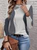 2026 New Women's Fashionable and Elegant Top with Asymmetrical Color Blocking, Modern Artistic Design for Everyday Wear