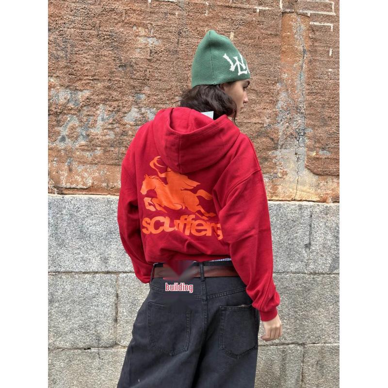 Unisex Trendiger Lockersitzender Amerikanischer Buchstaben Hoodie