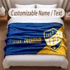 ifk göteborg Printed Flannel Blanket Custom Name Text Soft Warm Throw For Bedroom Holiday Gift