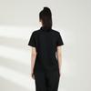 Skechers Moisture Wicking Breathable Solid Color Versatile Casual Short Sleeve Polo Shirt Women Tops Meteorite-Black P224W161-03K8