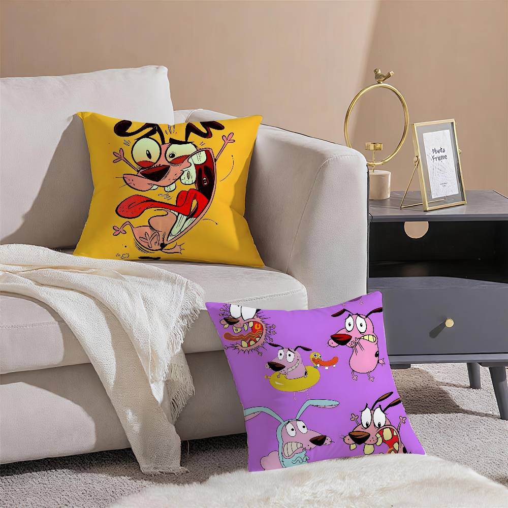 Cartoon C-Courage-MT Cute Anime Pillow Case Printing Pillowcase Living Room Sofa Cushion Cover Bedroom Room Decor