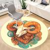 1pc Ram Zodiac Office Round Area Rug,  Mat Suitable For Office, Under Office Chairs Bedroom Living Room Home Decor, Room Deco