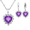 Exquisite Heart-shaped Necklace Earrings Jewelry Set for Women Charm Ladies Jewelry Bridal Accessory Set Romantic Gifts