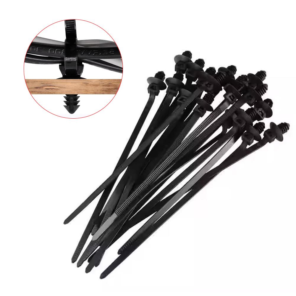 100pcs Self-Locked Nylon Cable Tie Push Clips For Car Wiring Harness Fixed Cable Tie Buckle Straps Car Accessories