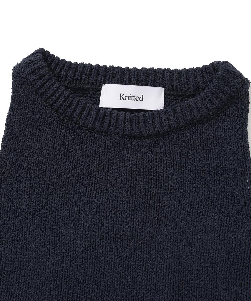 KNITTED (W) Summer Boucle Sleeveless Navy