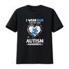 Heart I Wear Blue For My Son Autism Awareness Month T Shirt Women Tops Vintage Washed Graphic Soft Casual Stylish Breathable