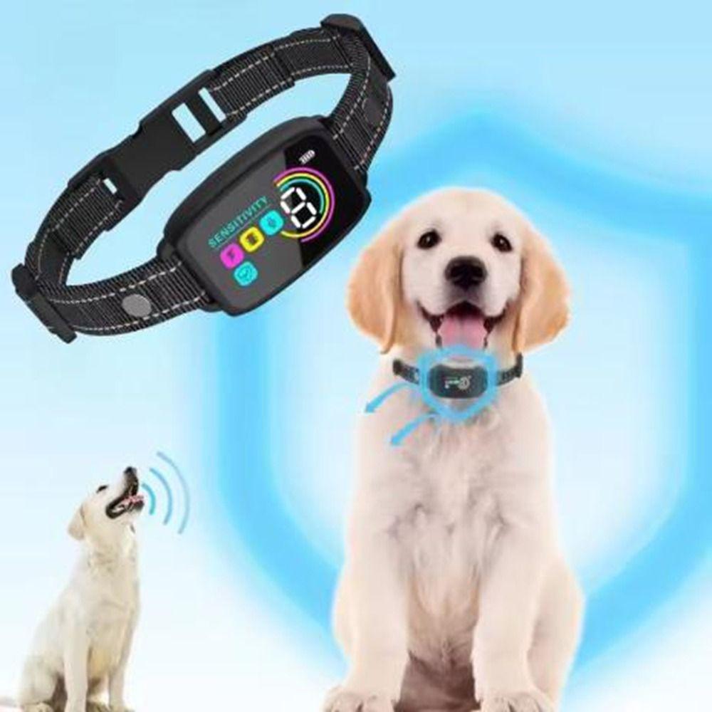Type-C Rechargeable Dog Barking Collar Color Screen Vibration Stop Bark Collar  Bark Control