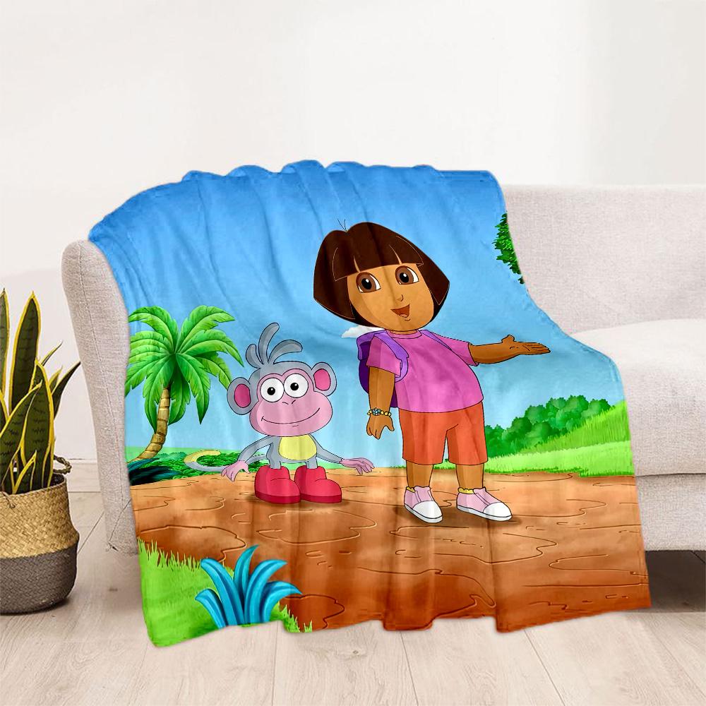Dora Explorer Blanket Soft & Cozy Suitable for Office Chair Livingroom Bedding Four Seasons Multipurpose Playful Design
