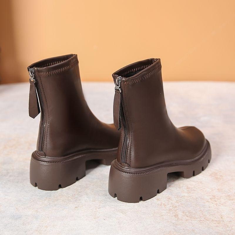 Small short boots boots women's autumn and winter new retro heightening thick sole fashion versatile thin Martin boots