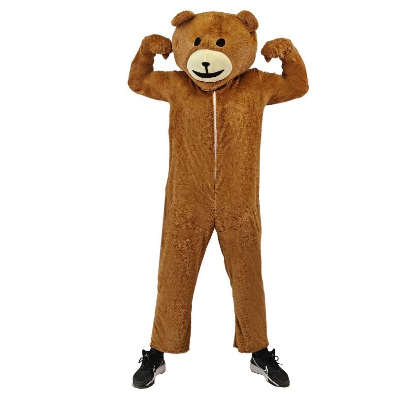 Women Men Bear Costume Halloween Teddy Bear Costume Adult Bear Mascot Costume for Party M