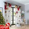 2D Flat Printing 2pcs Christmas Party Curtain Christmas Pine Branch Versatile Polyester Without Electricity Party Decorations