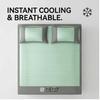 New Washable Foldable Ice Silk Cooling Mat, Baby-Safe Soft Cool Air-Conditioned Mat, Fitted/Flat Sheet, 2 Sizes for Summer Home Bedroom Use