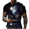 Cosmic Galaxy Space Natural Landscape 3D Printed Summer Science Fiction Romantic Crewneck Short Sleeve Men's T-shirt Fashion Top