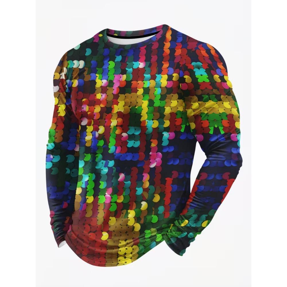 Maglietta girocollo da uomo con stampa 3D, motivo drago, stampa 3D, autunno, casual, a maniche lunghe, oversize, alla moda