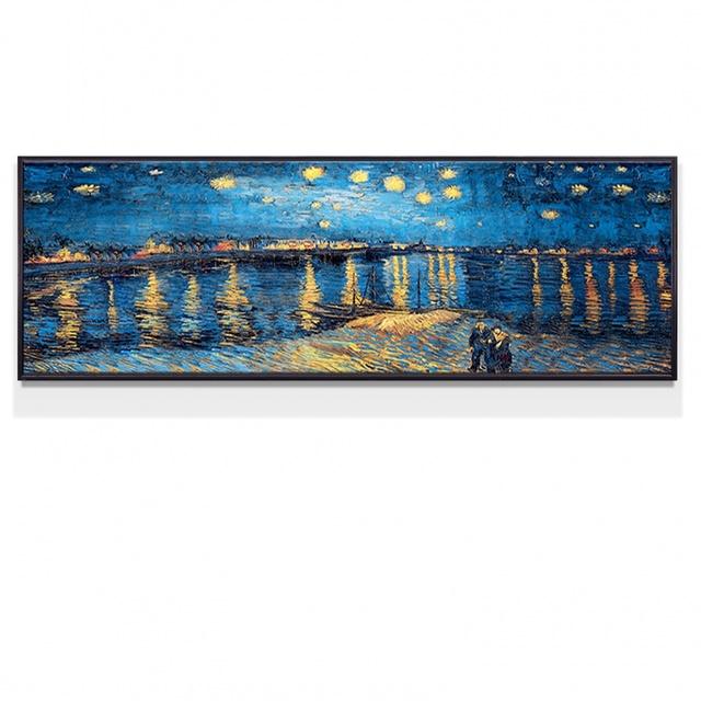 Stjärnenatt Oljemålningar Av Van Gogh Canvas Affischer och Tryck Berömda Impressionistiska Konstmålningar för Modernt Vardagsrum Cuadros