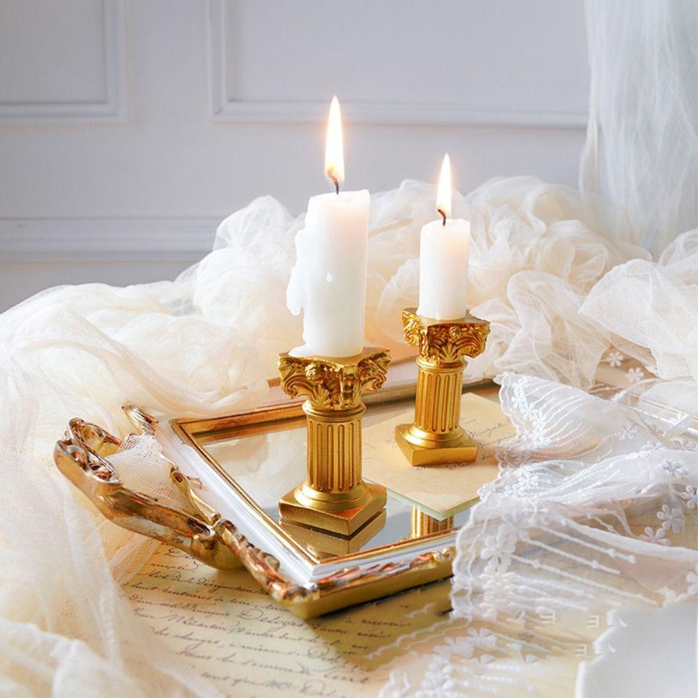 Home Decor Classical Architecture Miniature Roman Column Handicraft Photography Props Candlestick