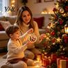 Decorative Holiday Gift Ideas Glowing Christmas Story Ornament, Mini Scene In Ball with Warm LED Unique Exchange Gifts Light, 3D Clear Acrylic Hanging