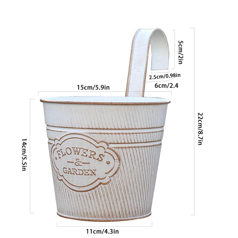 1 pot de fleurs de balcon à suspendre avec trou de drainage