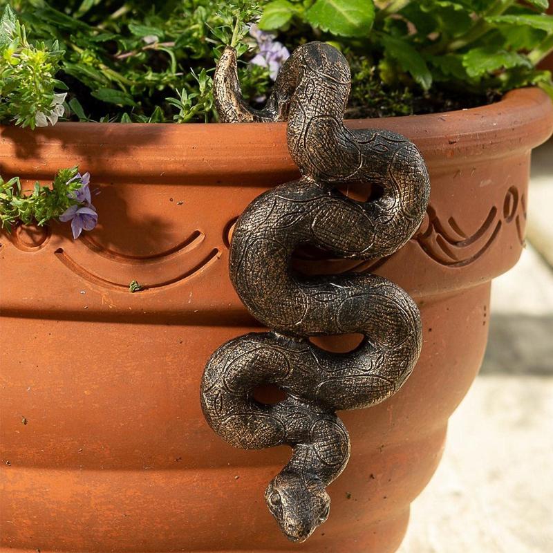 

1 шт. Перевернутая змея, скульптура из смолы, садовый, домашний, цветочный горшок, украшение, реалистичные фигурки животных, домашний декор 1