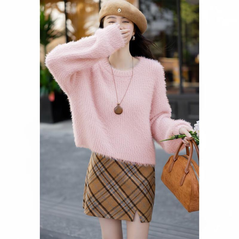 

MOKANA Winter Faux Mink Velvet Long Sleeve Sweater One Size