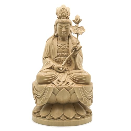 

HU Trading Buddhist Statue, Kannon Bodhisattva and Seishi Bodhisattva (Total Height: 23cm, Width: 12.5cm, Depth: 11.5cm), Seated Statue, Amida Triad,