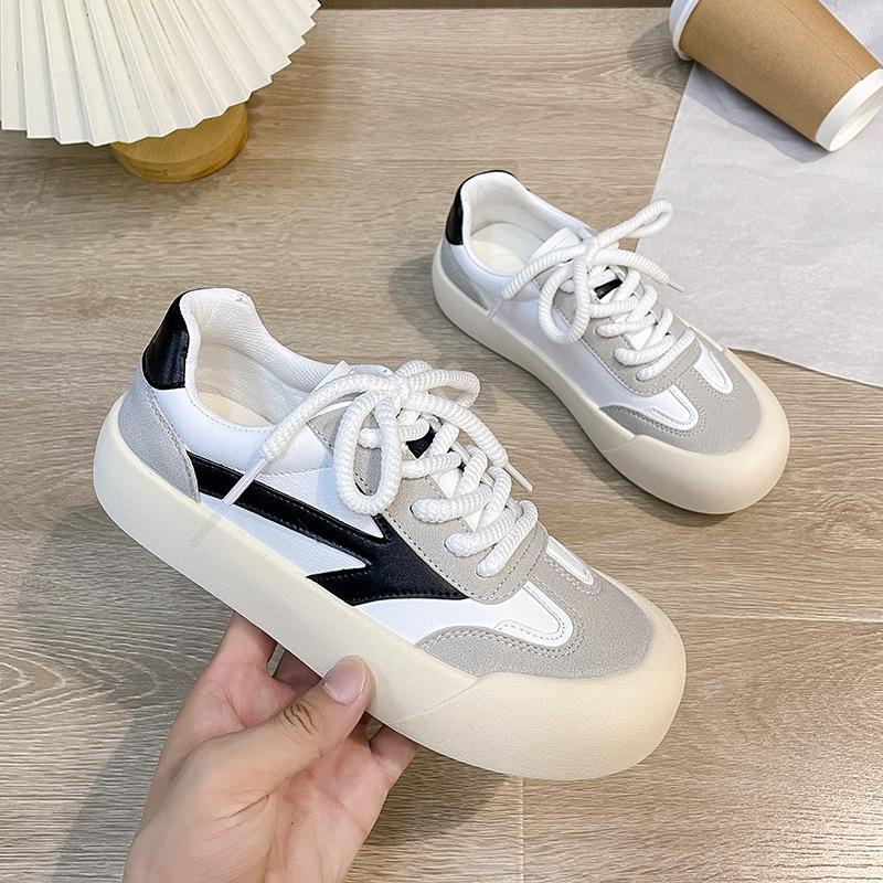 

Little white shoes women s 2025 autumn new casual flats children ins trendy versatile student board shoes sports and leisure 35 чёрный