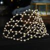 New Vintage Bride Handmade Gold Pearl Headband Flower Headpiece Bridal Girls Tiara Wedding Hair Accessories Women Hair Jewelry