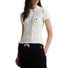 Polo Ralph Lauren FW25 Slim Fit Cable Knit Cotton Polo Shirt Women tops White WMPOKNINB920265-100