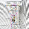 Bird Parrots Toy Chewable Hanging Cage Climbing Ladder with Natural Wood Parrots Suspension Bridge Swing Toy Supply