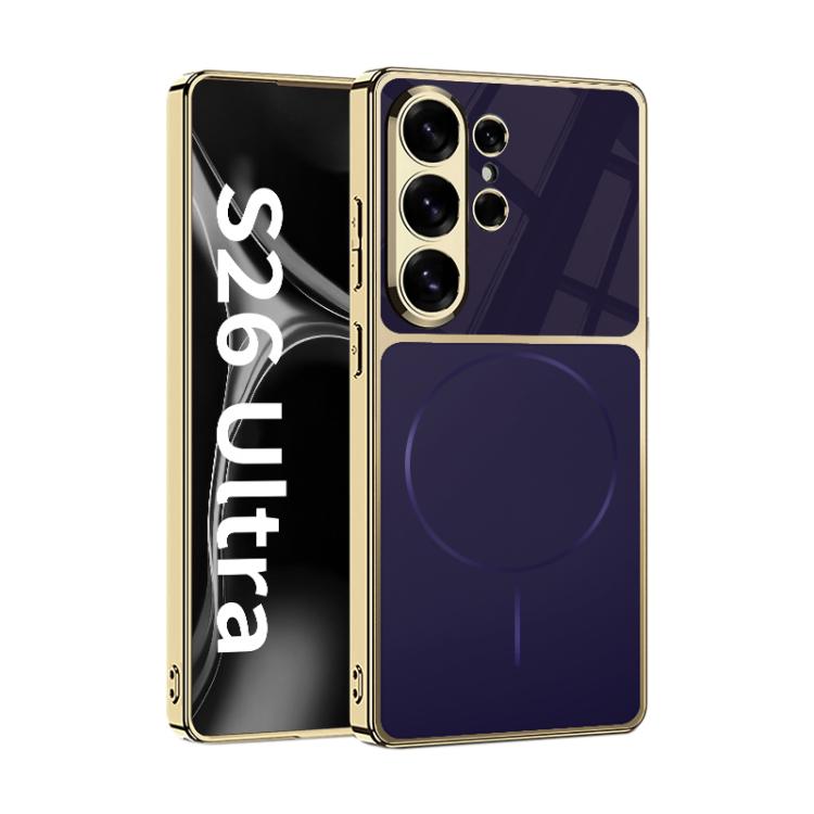 GKK AG Phantom Plating Frame Skin Feel Full Coverage Magnetic Phone Case For Samsung Galaxy S26 Ultra 5G фиолетовый