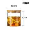 High Quality Glass Transparent Container Glass Jars With Bamboo Lids Candy Tea Coffee Sugar Storage Jars Kitchen Boxes