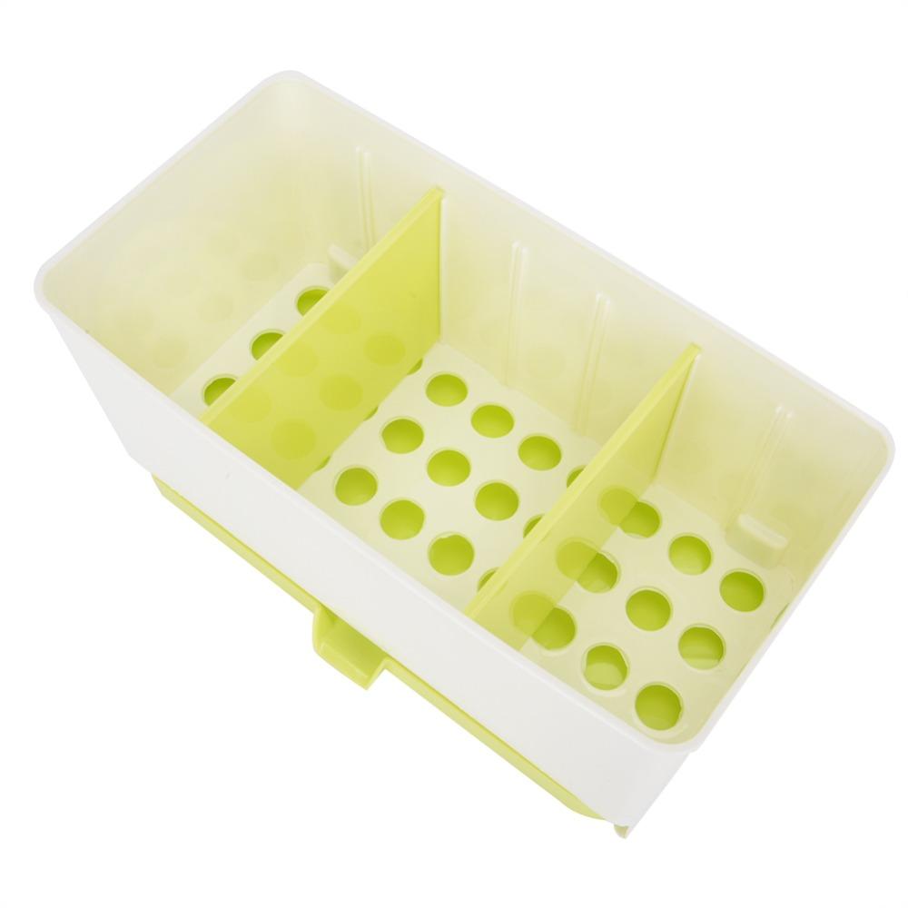 2 Compartments Utensil Holder Organizer Draining Design Draining Rack Basket Kitchen