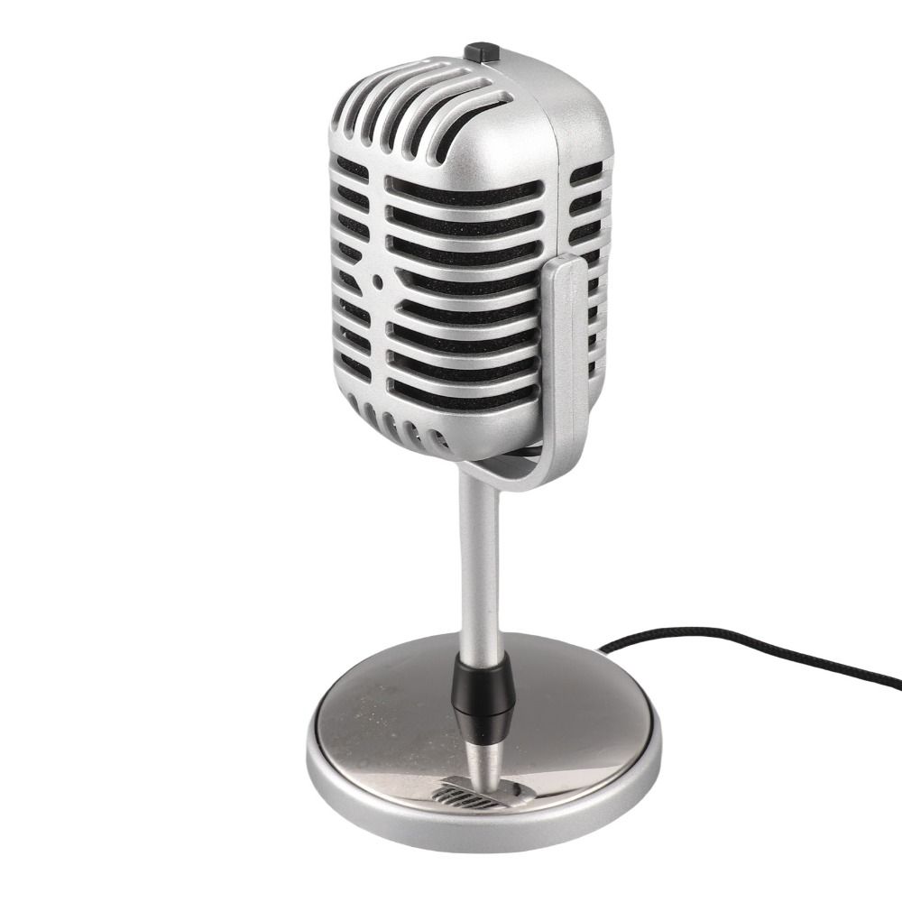Classic Vintage Microphone Clear Sound Wired Microphone Retro Condenser Mic Karaoke