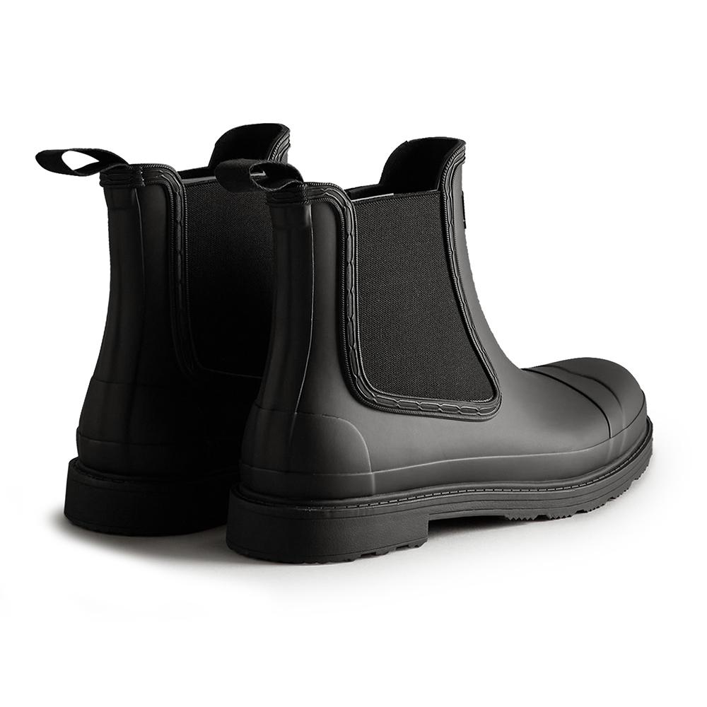 Hunter [Men] Commando Chelsea Rain Boots - Black Mfs9016Rmablk