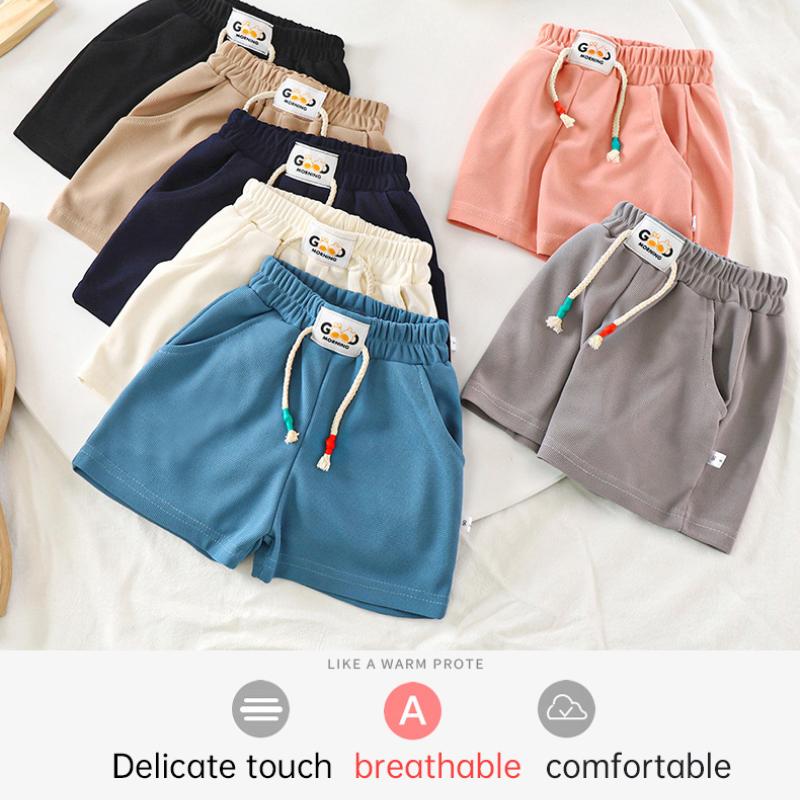 New Summer Boys Shorts Candy Color Beach Shorts for Kids Casual Elastic Waist Children Short Pants Sport Clothing Outwear