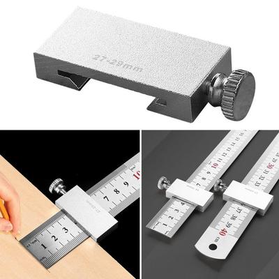 Accurate Positioning Marking Gauge Metal Straight Ruler Steel Ruler Slide Stop  Carpentry Work