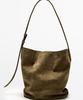 Massimo Dutti Washed Split Suede Bucket Bag