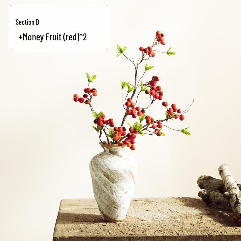 Jingdezhen Wabi-Sabi Keramikvase für Trockenblumen - Retro-Stil für Wohnzimmer oder Esstisch