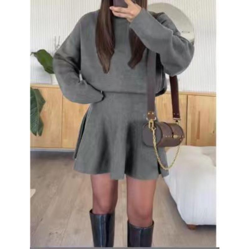 JKASHDK Women's Fashion Casual Spring Autumn Solid Color Print Long Sleeve O-Neck Trousers Pants Suits