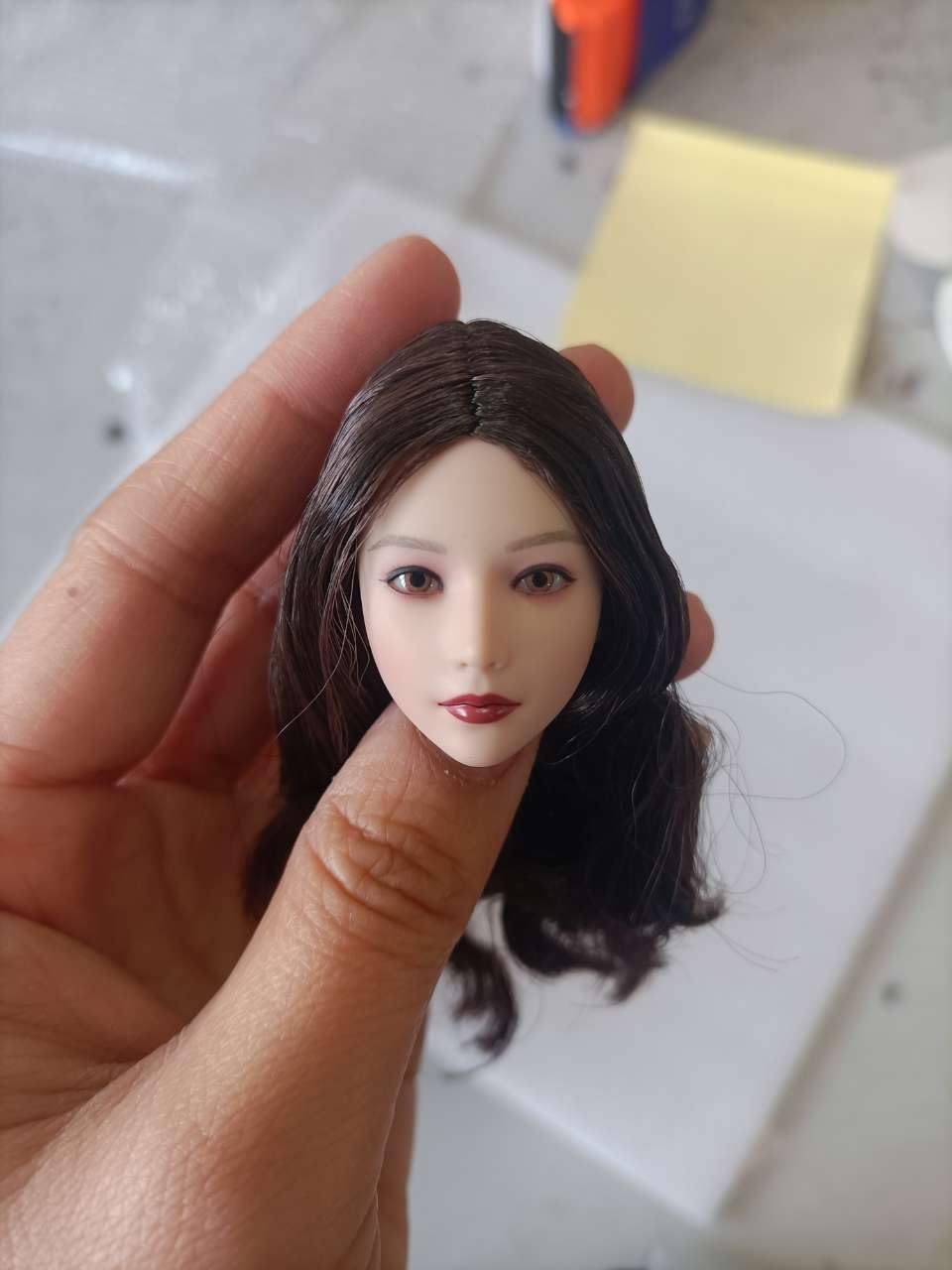 

1/6 scale female head sculpture, beautiful Yuki, grown-up hair head sculpture for 12-inch Phicen, TBLeague action doll body