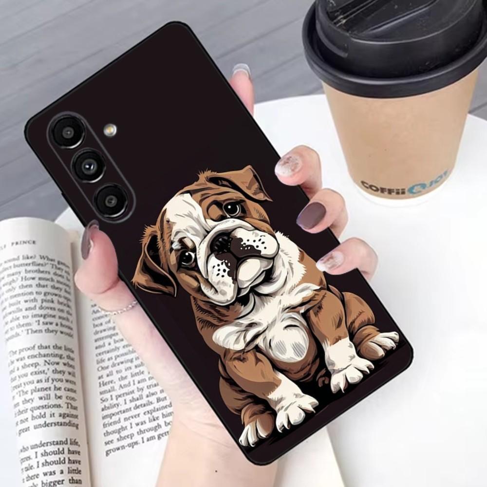 French Bulldog Phone Case For Samsung S 25,24,21,22,23,30,20,Ultra,Plus,Fe,Lite,Note,10,9,5G Black Soft