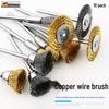Electric Grinder with Copper Wire Brush and Steel Wire Brush for Rust Removal, Polishing, and Wood Carving.