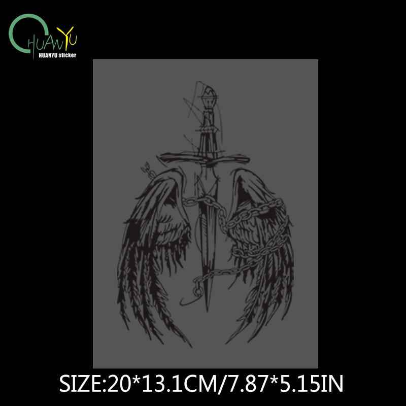 creative angel wing car decals, car and motorcycle scratch protection, waterproof reflective decoration decals