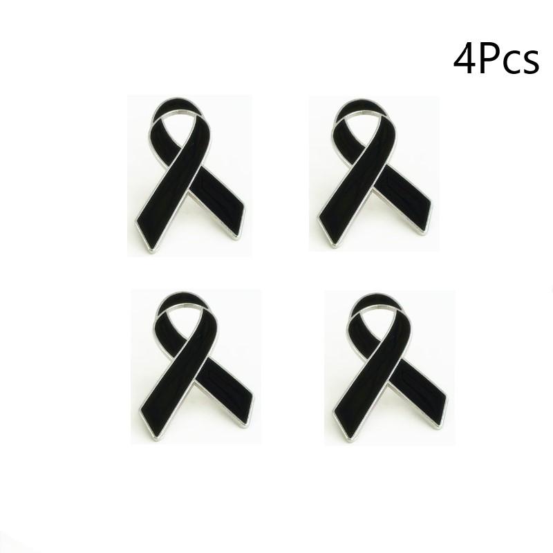 Memorial Brooch, Black Ribbon Badge, Clothing Accessory Pin, Black Mourning Badge