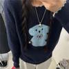 Cozy Style Bear Sweater - Women's Loose Fit Knitted Pullover for Autumn/Winter 2024, Korean Edition