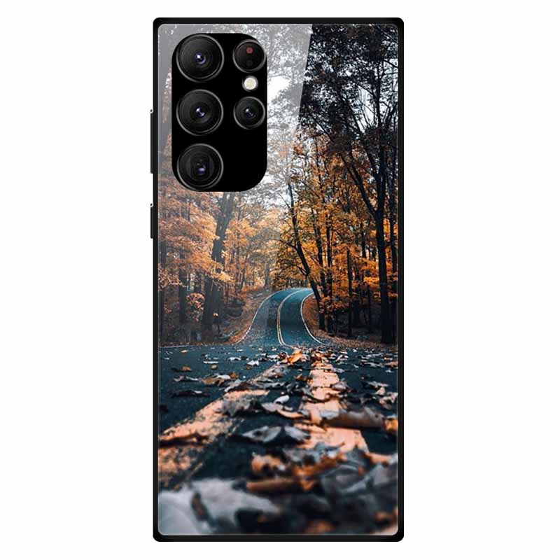 For Samsung S24 Ultra Case Tempered Glass Fashion Hard Back Cover for Galaxy S24Ultra 5G Cases Luxury Bumper S24 Plus S24 FE S24