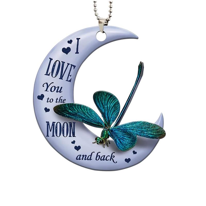 Acrylic Car Pendant Frog Moon Design Ideal For Valentine's Day And Christmas Decor