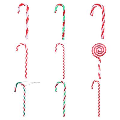 Plastic Colorful Candy Christmas Cane Christmas Tree Decorations Home Xmas Ornaments New Year Decor