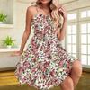 2026 Summer Floral Strappy Sleeveless Dress for Women: New Fashion with Elastic Waist.
